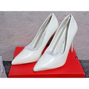 Hingswink Comfy Womens Shoes White Size 7 4" Heel